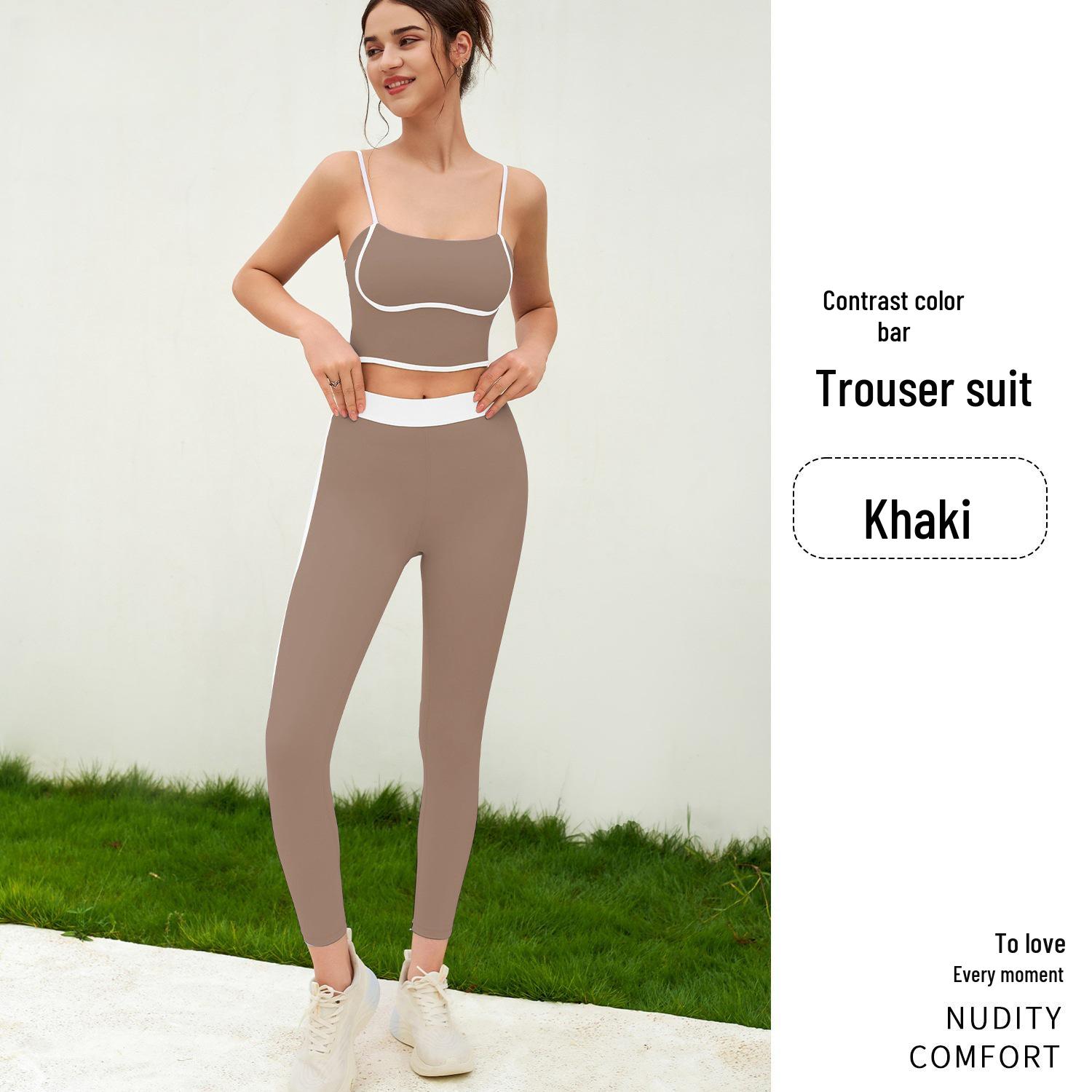 

Женский комплект для йоги KELICOPY с цветными блоками: Дышащие брюки с высокой талией и эффектом пуш-ап и майка S