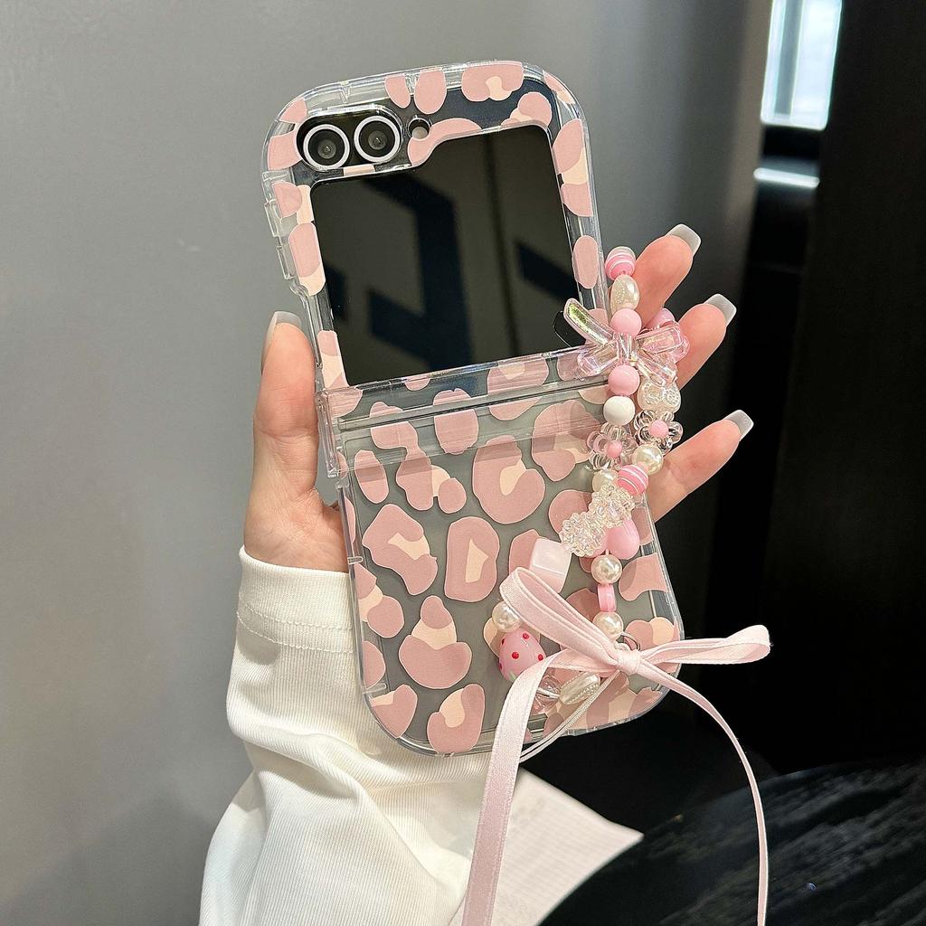 Korean Bow Tie Ballet Slipper Case For Samsung Galaxy Z Flip 6 5 4 3 5G Flip6 Flip5 3-piece Set Flip4 Cute Clear Soft Back Cover