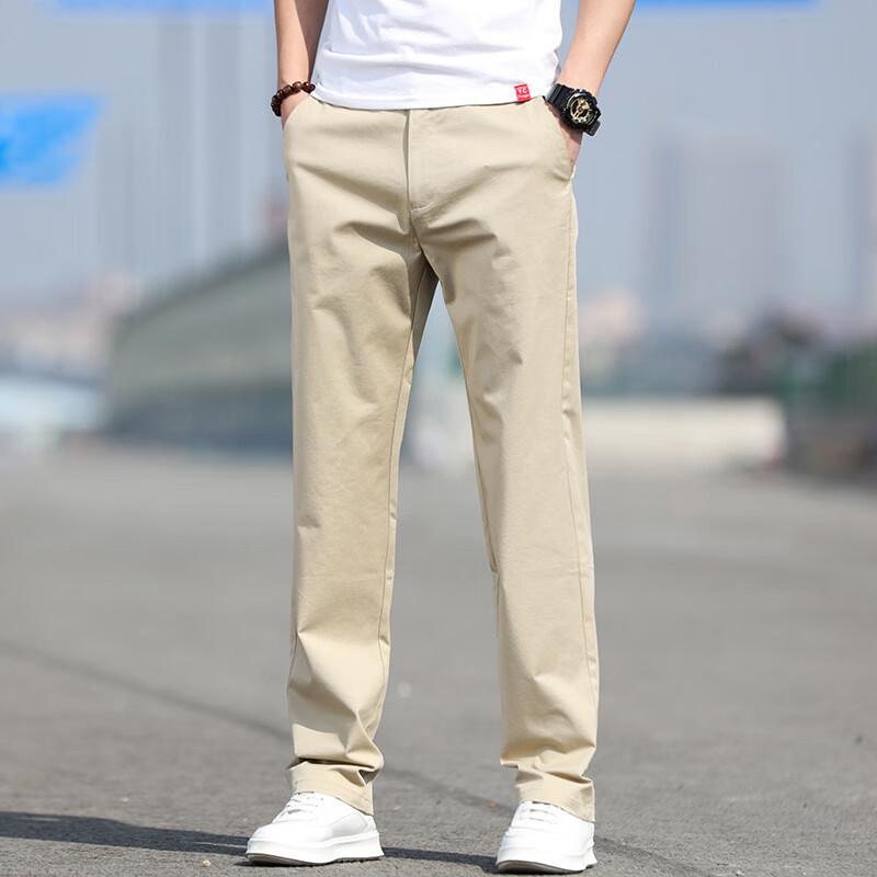 PLAYBOY Men's Summer Thin Loose Straight Casual Trousers