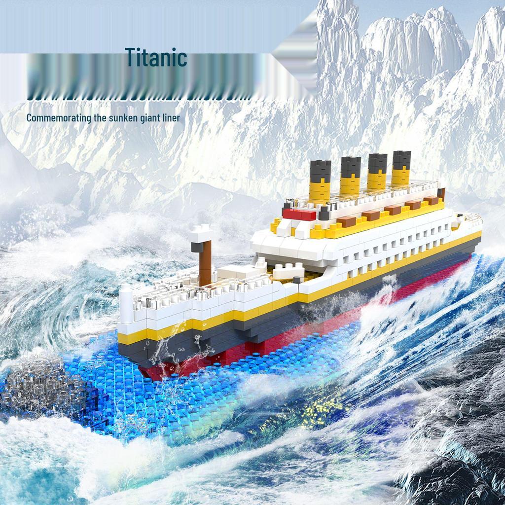 Nezha Model výletní lodi Titanic: Mikrostavební bloky s vysokou obtížností, kompatibilní s Lego