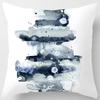 Blue Pattern Print Home Decoration Polyester Fiber Cushion Cover Living Room Sofa Cushion Cover 45X45 Cm