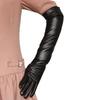 Gloves Full Finger Windproof Faux Leather Long Arm Gloves for Shopping