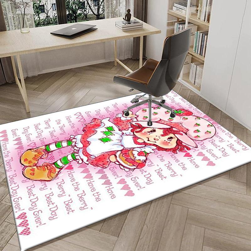 Strawberry Hat And Cat Carpet, Chair Rug,Rug for Office Bedroom living rooms, Doormat decor Fan Gift Christmas Gift