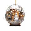 Christmas Snowman Hanging Decoration 2D Flat Snow Scene Sphere Ornament Festive Snowman Decoration for Christmas Tree Mantel Party Decor