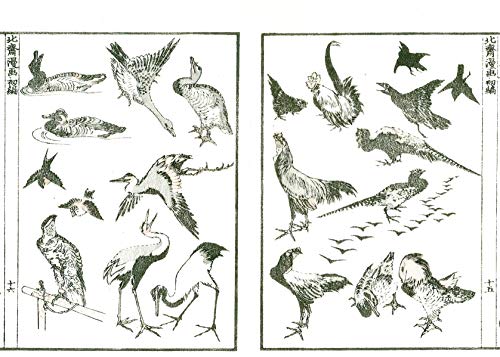 Hokusai Manga miniature book set of 6