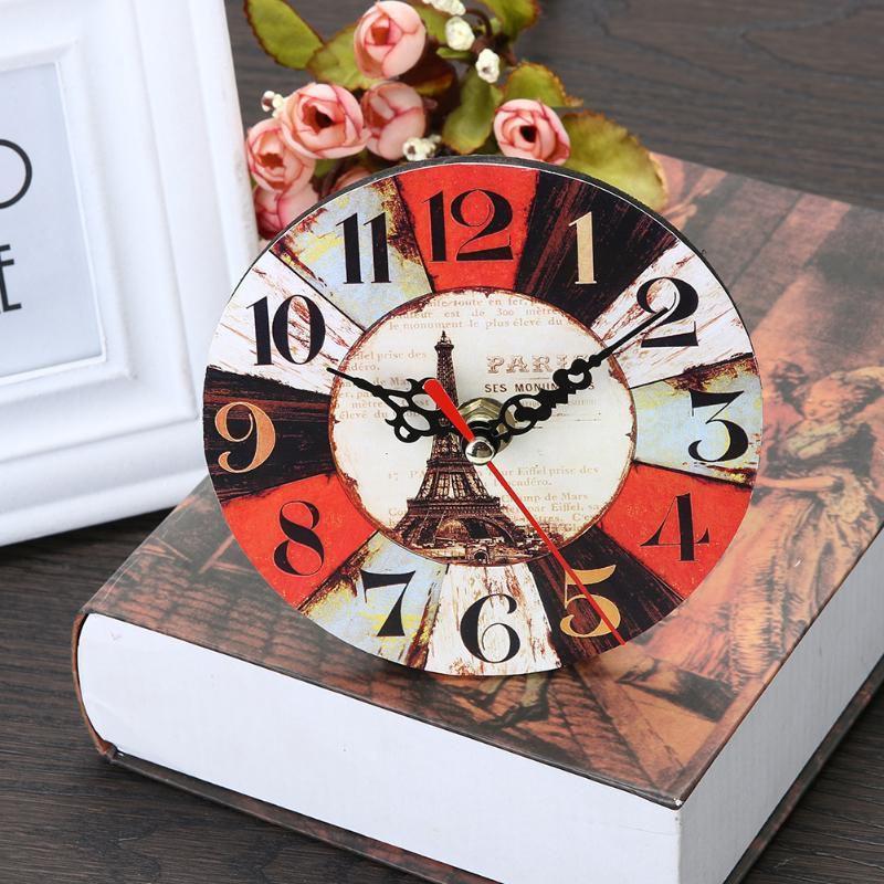 Elegant Retro Round Wooden Wall Clock With Wine Fruit Bread Design For Home Office Bar