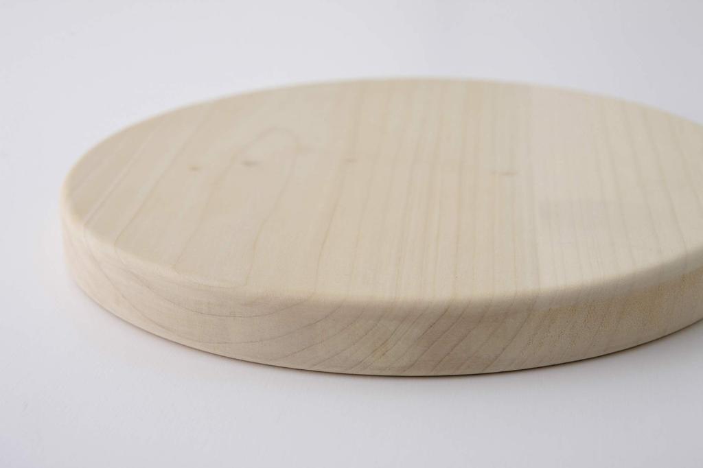 woodpecker Ginkgo Wood Cutting Board, Made in Japan, Natural Wood, Ginkgo Wood Cutting Board (Round)