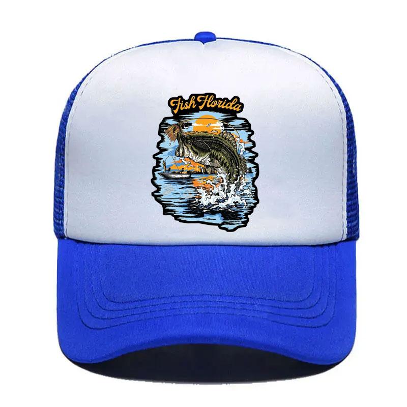 For Fishing Fish Logo Mesh Trucker Hat Fashion Unisex Women Advertising Travel Team Baseball Caps Truker Hats Snapback Cap