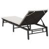 Black Sun Lounger with Cushion Poly Rattan