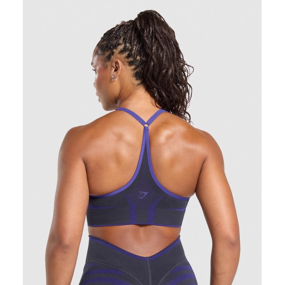 Gymshark Apex Lift  Seamless Sports Bra Heavy Blue Cobalt Purple B4b3j Udb3