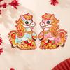 1 Pair Flocking Paper 2026 Zodiac Horse Stickers Chinese Style Spring Festival Couplets  Celebration