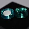 Natural Bluish Green Sapphire Loose Gemstone Pair 19.30 Ct Cushion Cut September Birthday Birthstone