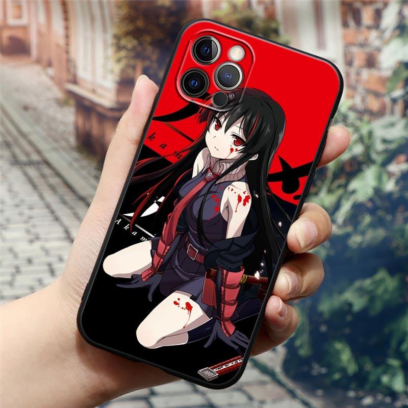 Custodia per telefono Akame Ga Kill Anime per iPhone 14 13 12 11 Pro Max 8 7 SE XR XS Plus Custodia morbida in silicone nera Fundas Coques Shell Capa