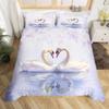 3D White Swan Bedding Set Red Floral Rose Printed Duvet Cover Set Cute Animal Super Soft Polyester Covers Gift For Lover