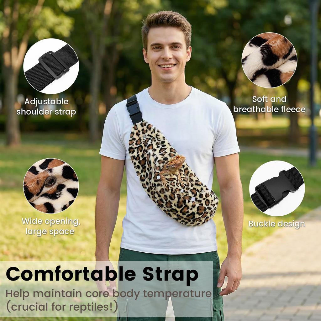 3 Piece Set Bearded Dragon Lizard Leash Harness Clothes Reptile Small Pet Backpack with Wings Adjustable Carrying Travel Bag
