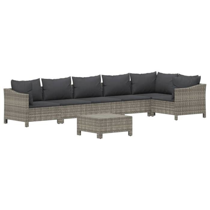 VidaXL Salon de Jardin avec Coussins 7 pcs, Ensemble de Meubles de Terrasse, Mobilier d'Extérieur, Canapé de Patio, Moderne, 3187277