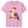 Cute Bird Santa Hat Holiday Christmas Unisex Unisexs Graphic Tee