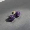 2025 Luxury Lightweight Purple Amethyst Imitation Jade Stud Earrings for Women