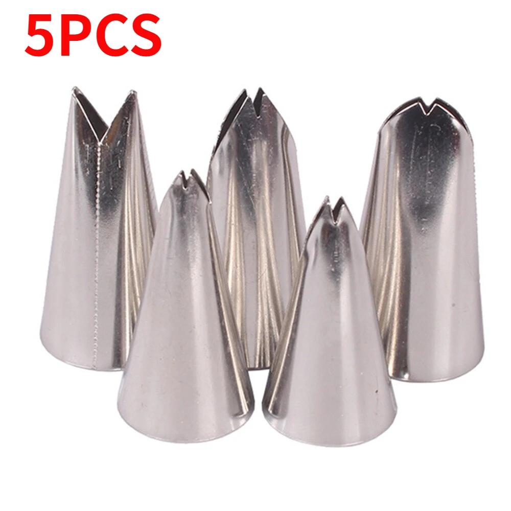 5PCS Stainless Steel Leaf Piping Nozzle DIY Cookie Making Icing Piping Nozzles Tools Cake Decorating Pastry Fondant Accessories