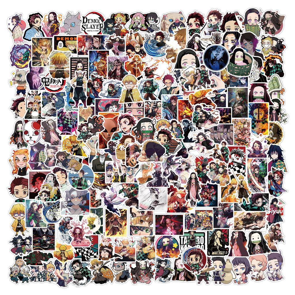 200 Pictures of Anime Demon Slayer Personalized Graffiti Stickers Suitcase Guitar No Glue Waterproof Stickers