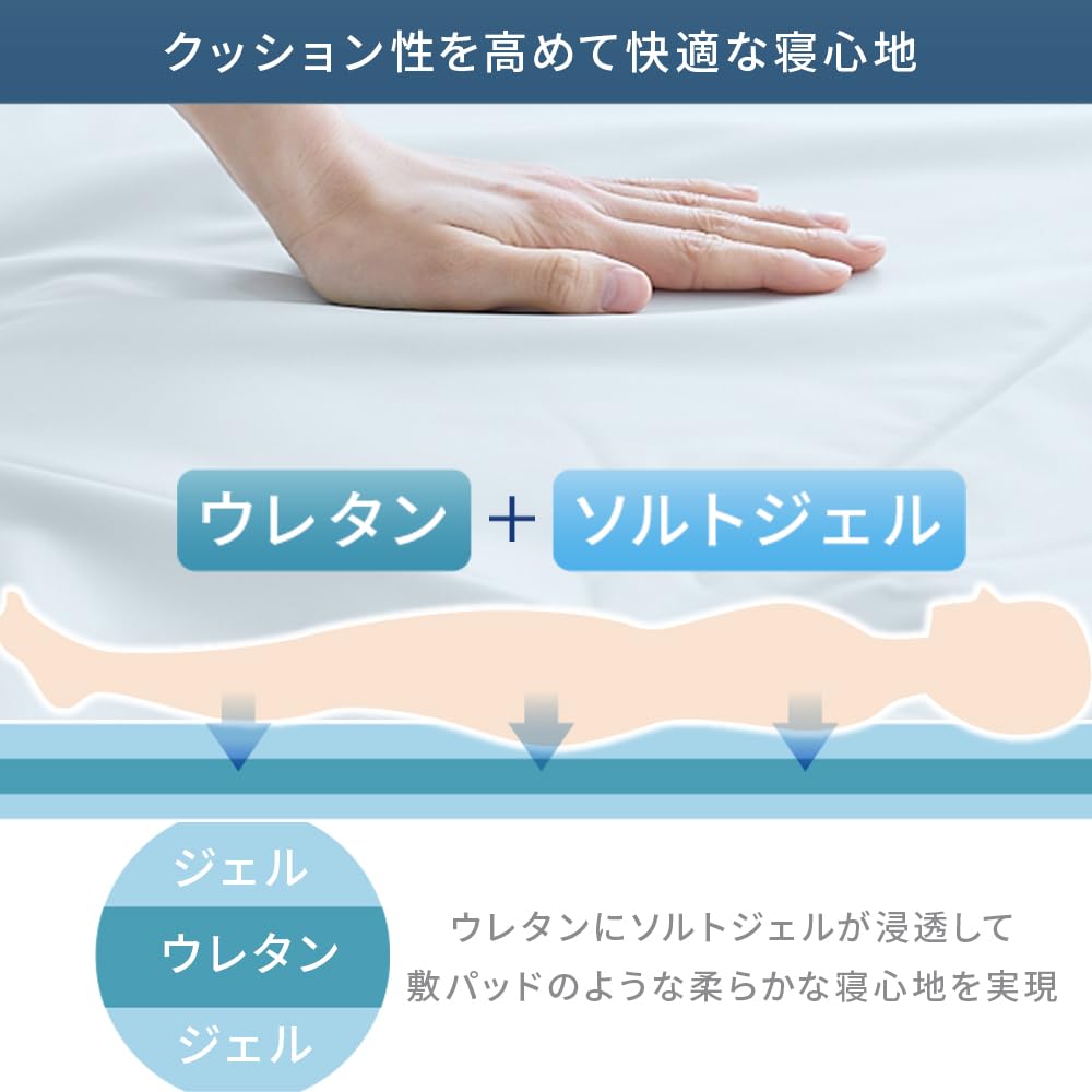 Iris Plaza Summer Cooling Salt Gel Mat 56 x 31 Ice Blue Instant cooling sensation of in 2 minutes after use value Approximately 5 times more durable