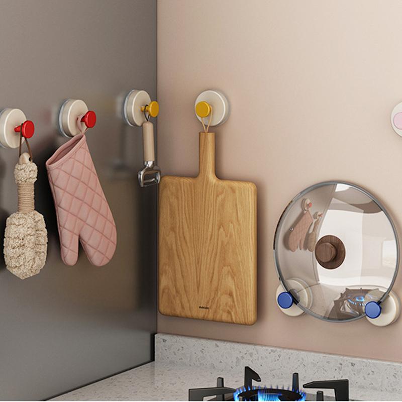 1PCS Foldable Suction Cup Hook Vacuum Key Clothes Bag Suction Cups Hanger Hook Kitchen Bathroom Robe Coat Towel Organizer Hook