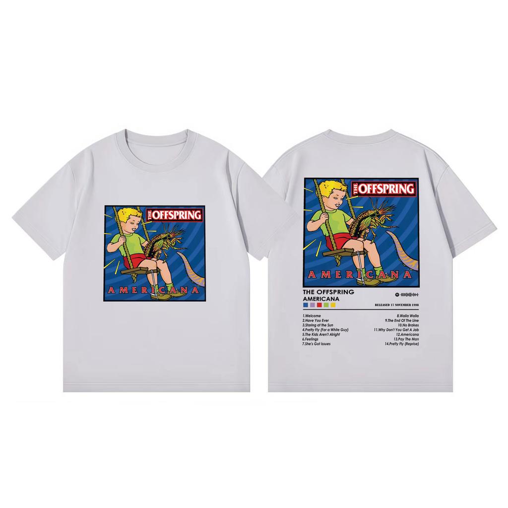 The Offspring Americana Album Grafik T-Shirts Punk Rock Popmusik Kurzarm T-Shirt Herren Damen Freizeitmode Lockere T-Shirts