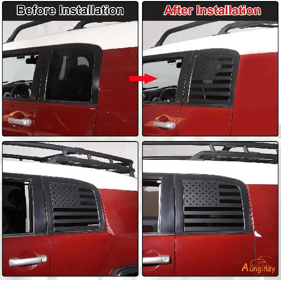Aunginsy Rear Seat Side Window American Flag Window Decal Sticker Compatible with Toyota FJ Cruiser 2007-2024 Car Tailgate Side Window Sticker Decal