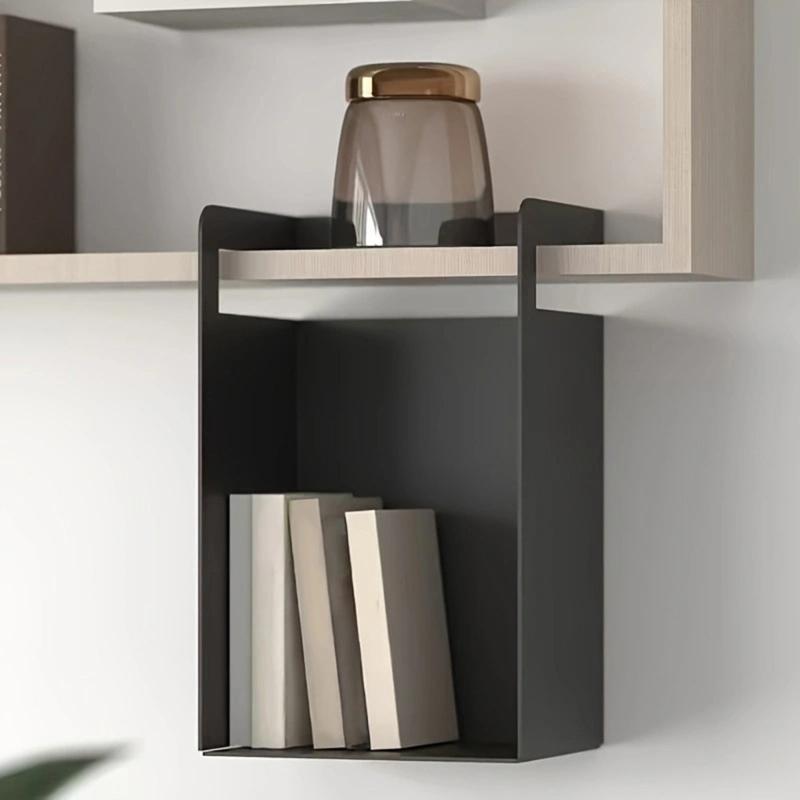 Hanging Iron Storage Rack for Beneath a Desk, Single-Level -Front Book Holder for Books and Notebooks, 1 Rack