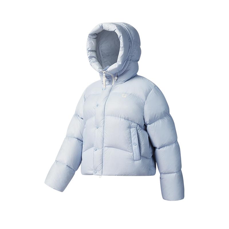 Fila Fitness Fashion Simple Personality Trendy Casual Sports Versatile Fresh Warm Short Hooded Down Jacket Women Outerwear Kentucky-Blue A51W541903FBU