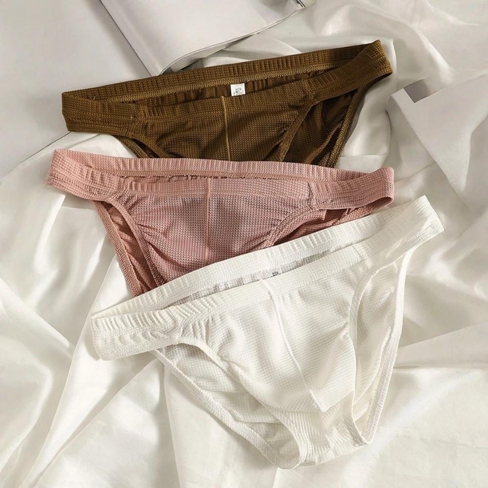 Stretch Men Briefs Low Waist Panties Simple Male Underwear Daily