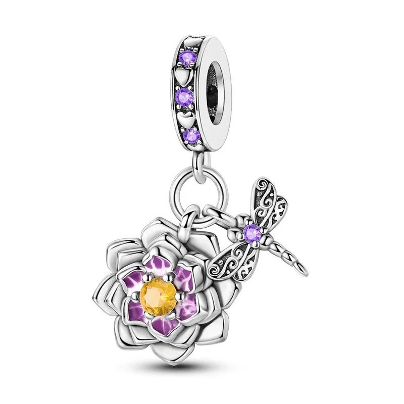 Fashion 925 Silver Colorful Butterfly Dragonfly Hummingbird Spring Series Charms Beads Fit 925 diy Bracelet Jewelry