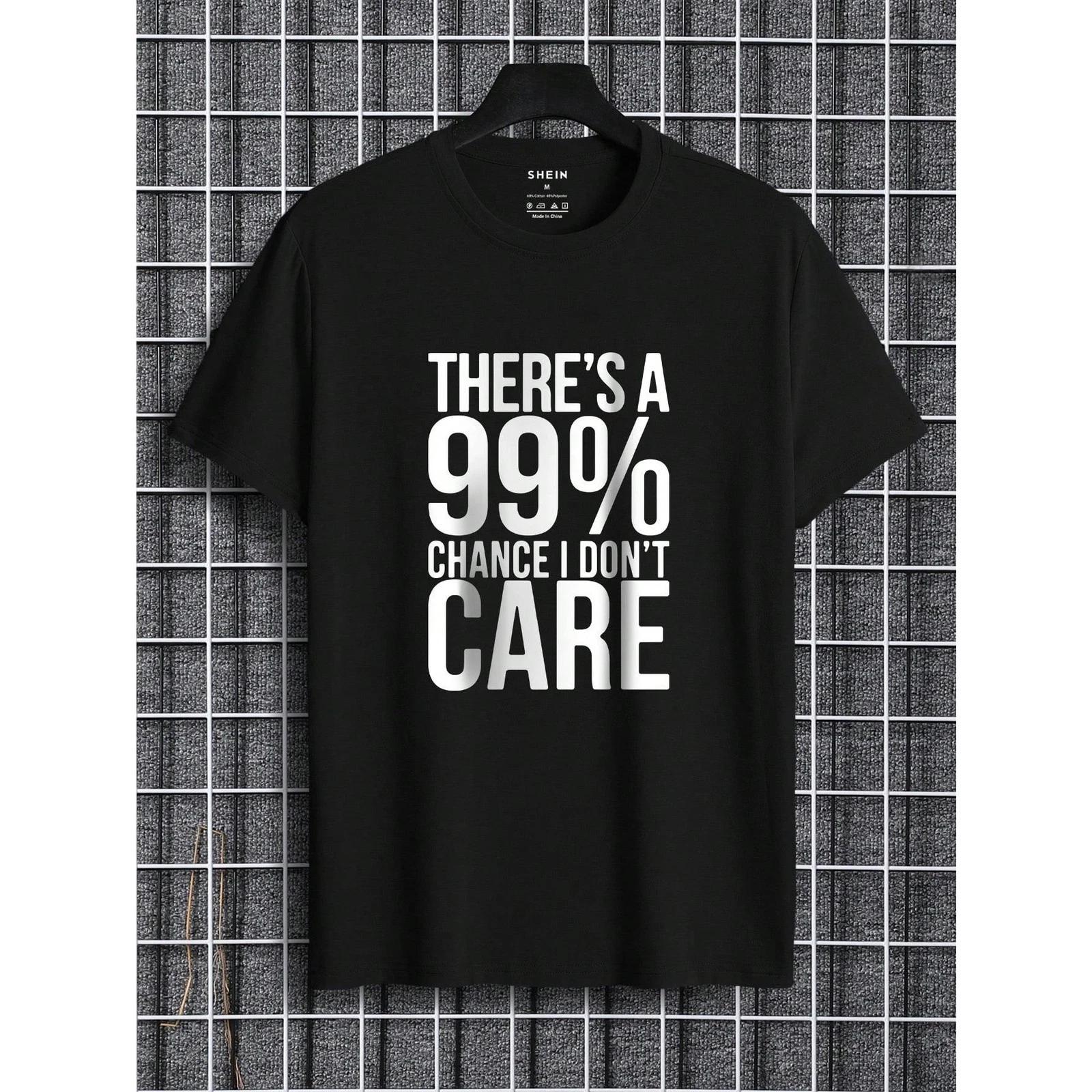 Manfinity Dauomo Men Cotton Slogan Graphic Tee L