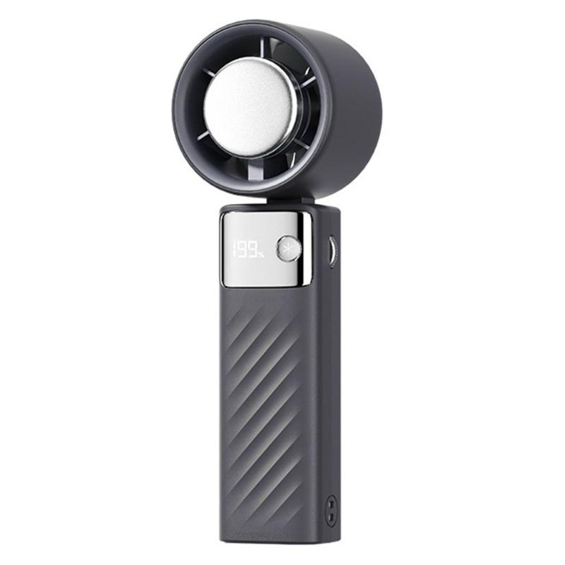 Multifuntional LED Display Fan Efficient Cooling Fan Quiet Powerful Fan 3000mAh Battery ABS Texture for Outdoor Travel