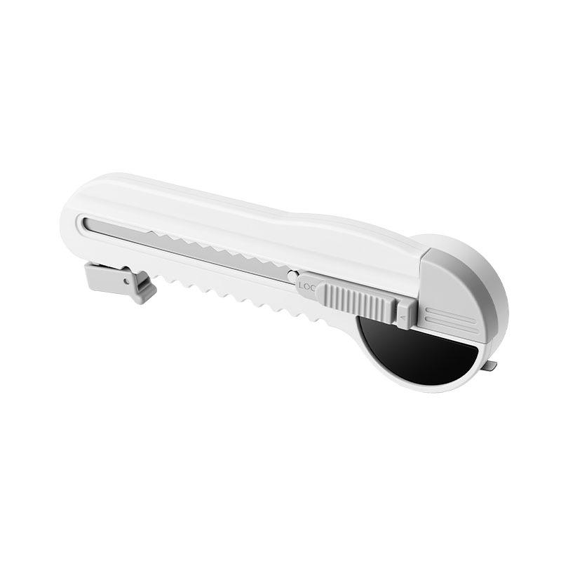 5-in-1 Multi-functional Utility Knife with Tape Measure, Ruler, Magnetic Positioning, and Box Cutter. белый