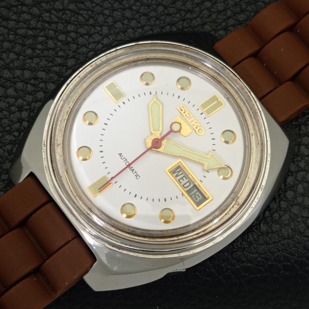 JAPAN VINTAGE SEIKO 5 AUTOMATIC 6119C MENS SILVER COLOR DIAL WATCH a702319-5 R124-a702319