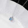 Luxury 925 Silver Jewelry Minimalist Necklace 18K Gold Plated Zircon Necklace Silver Blue Necklace