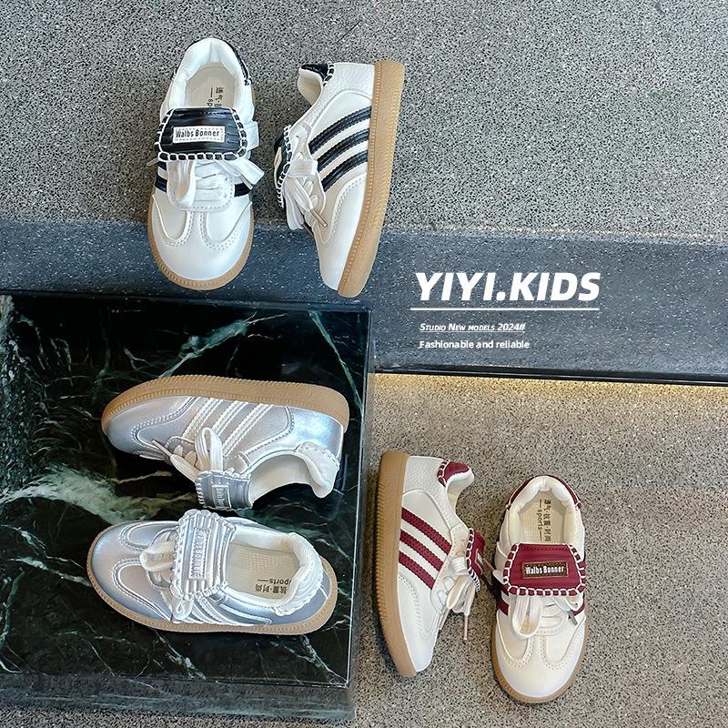 Children's Sports Shoes Spring 2025 New Leather Casual Forrest Gump Shoes Versatile Running Shoes Male and Female Students