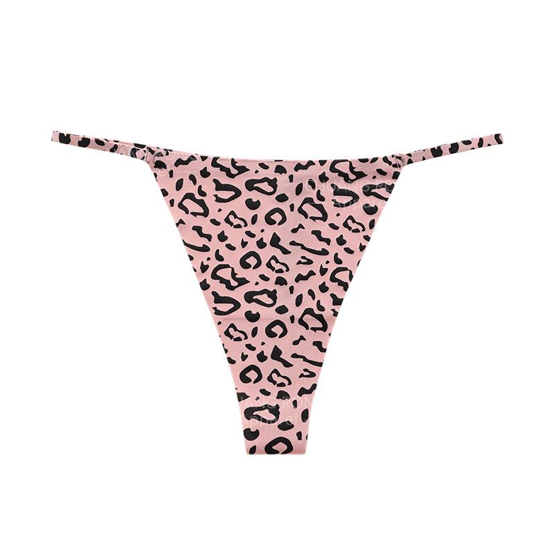Sexy Leopard Print Thong Female Seamless Low Waist Hot Temptation Fitness T-briefs