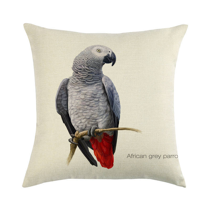 Painted Pattern Of The Macaw Digital Printing Short Plush Pillow Covers For Car Sofa Office Cushion Cover Home Goods