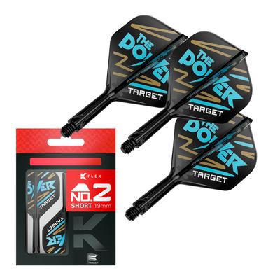 Target Pfeile Phil Taylor KFLEX Flight Shaft 2 Kflex Kurz & System, Nein. (Standard) All-in-One-Flüge, 3er-Pack, (19 mm)