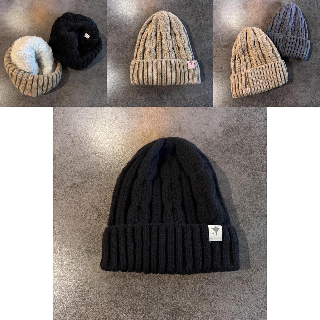 Fashion Mens Knit Hat With Solid Color Design Thick Warm Knit Cap For Fall And Winter