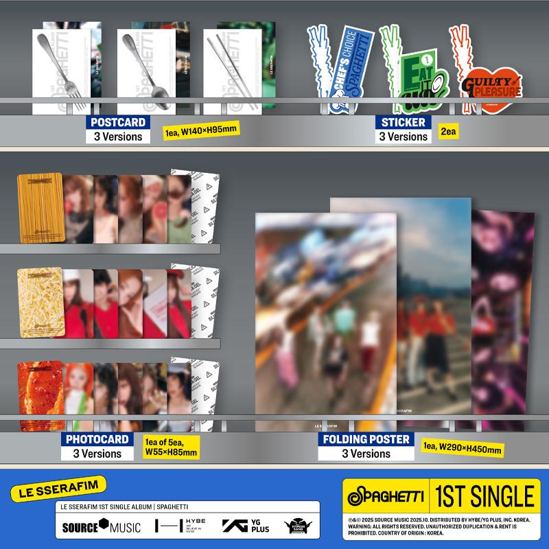 [PRE ORDER] LE SSERAFIM – 1st Single Album [SPAGHETTI] (Photobook Ver.)