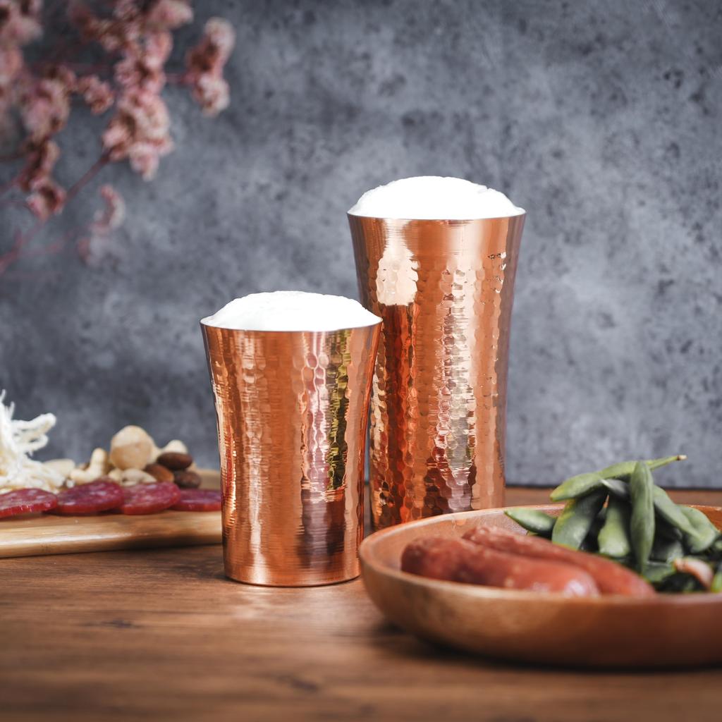 Made in Japan Beer Tumbler 400ml Tsubame Takumi Pure Copper Hammered Made in Tsubame Niigata Prefecture City, HB-7474