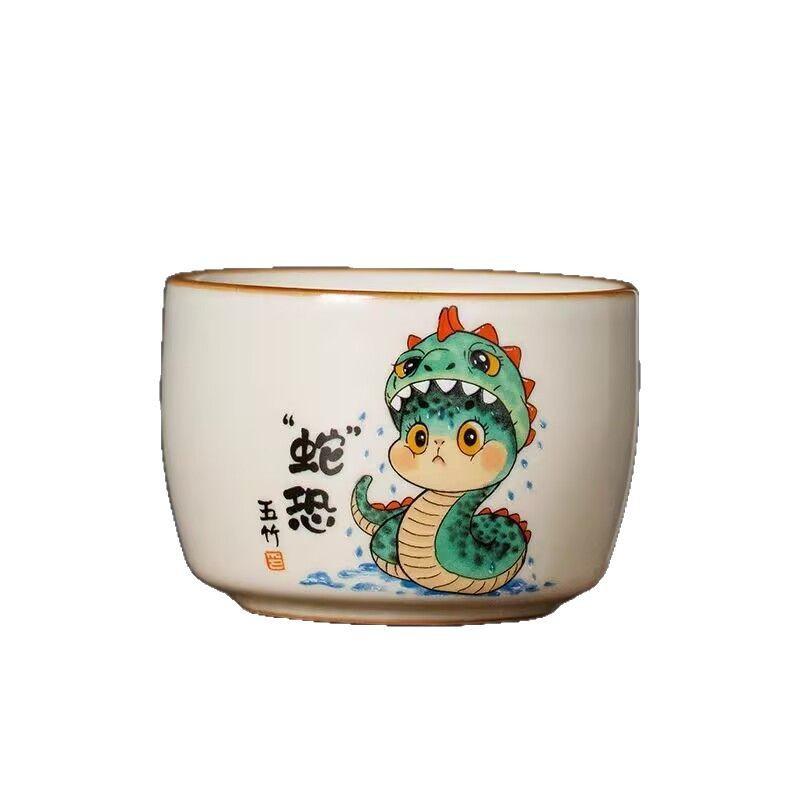 Ru Kiln Snake Fear Master Cup Ceramic Personal Special Creative Tea Cup High-End Exquisite Tea Cup Tea Set
