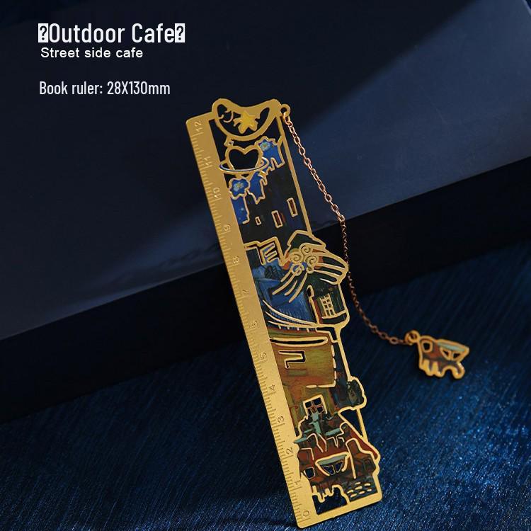 Chinese Style Inspirational Metal Bookmark Ruler - Portable Gift for Students & Teachers