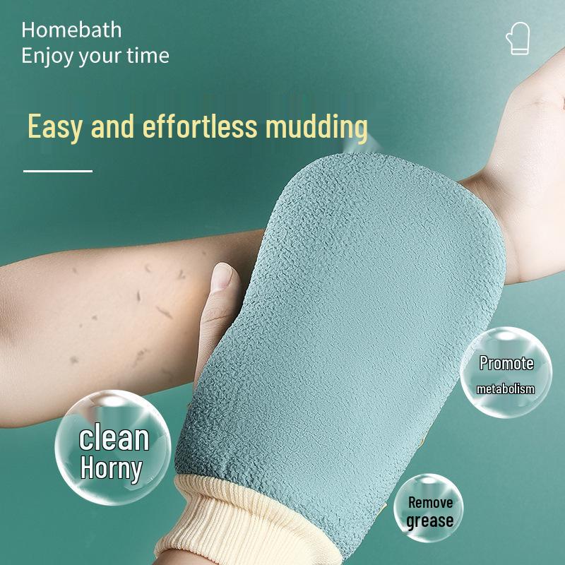 Double-Sided Exfoliating Bath Towel - Pain-Free Skin Care for Men & Women with Fine Sand Texture, Ideal for Back Scrubbing and Bathing.