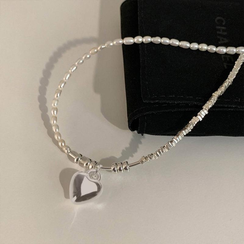 Gebrochene Silberkette Modische Herzkette Legierungsmaterial Anhänger Choker Y2K Schmuck Geschenk für Frau Mädchen