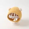Super cute baby autumn and winter new children's thermal hat cute double ball hat warm ear protector knitted wool hat