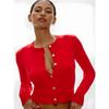 Autumn Dopamine Frankies American Sexy Round Neck Minimalist Shell Button Knitted Cardigan Silm Short Top